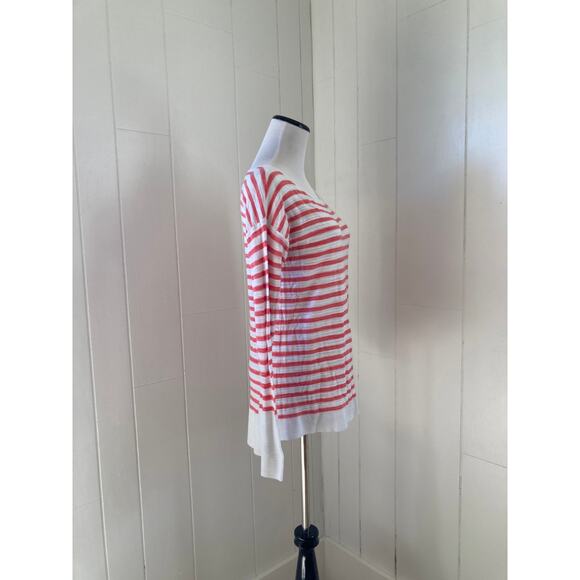 LOFT Pink & White Striped Sweater, Size XS - Picture 2 of 5